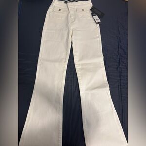 NWT Karl Lagerfeld Paris White Flare Jeans